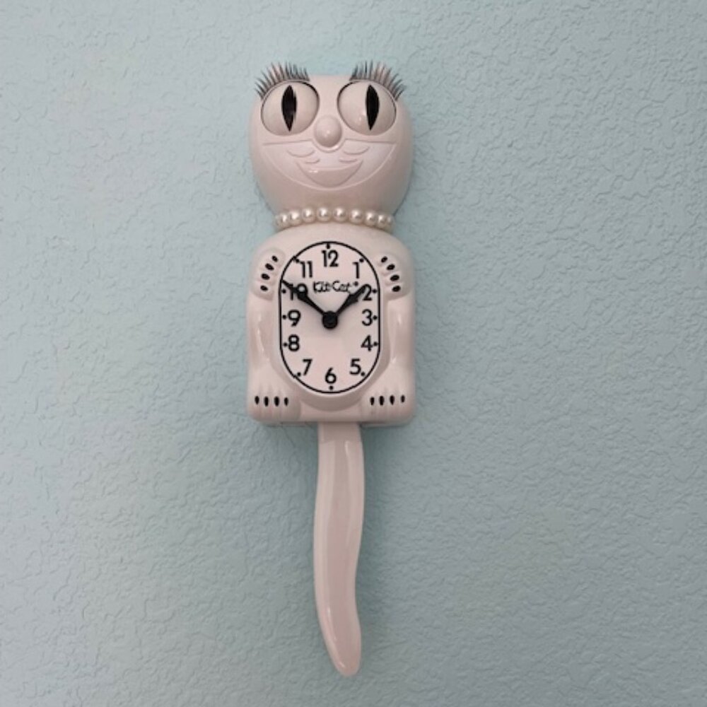 Kit Kat Lady Kat white clock